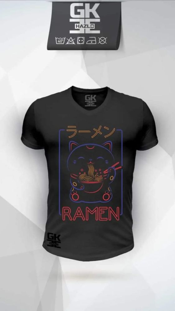 Camiseta Maneki Ramen: El Gato de la Suerte Tiene Hambre